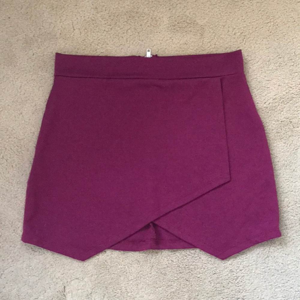 Burgundy mini skirt